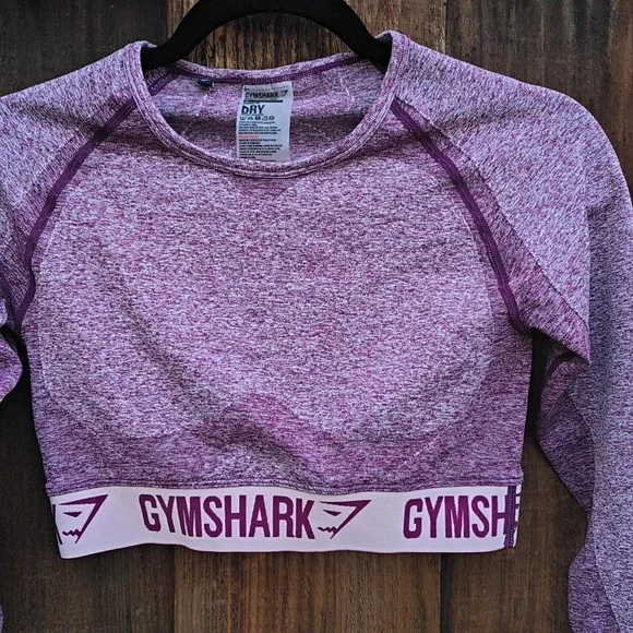 GYMSHARK Activewear Fitted Long Sleeves Crop Top Size M - Picture 3 of 8